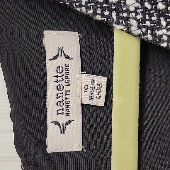 Nanette Lepore women's Black and White Tweed Dress sz 10 black white boucle. New - Picture 3 of 7